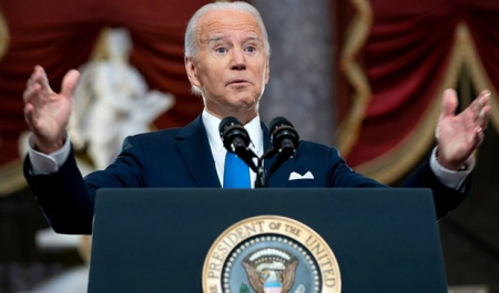 Biden warns of peril from Trump’s ‘dagger’ at democracy