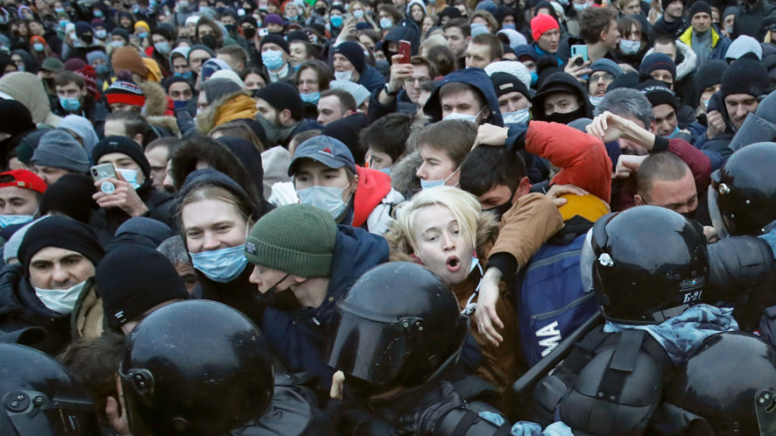 تکاپوی گسترده در روسیه در اعتراض به بازداشت رهبر مخالفان